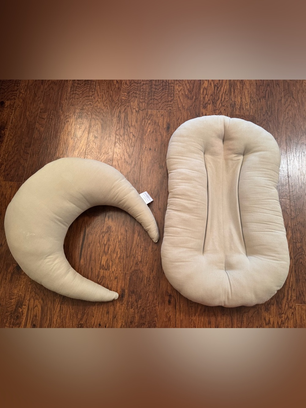 Snuggle me organic Infant Lounger and Crescent Nursing Pillow